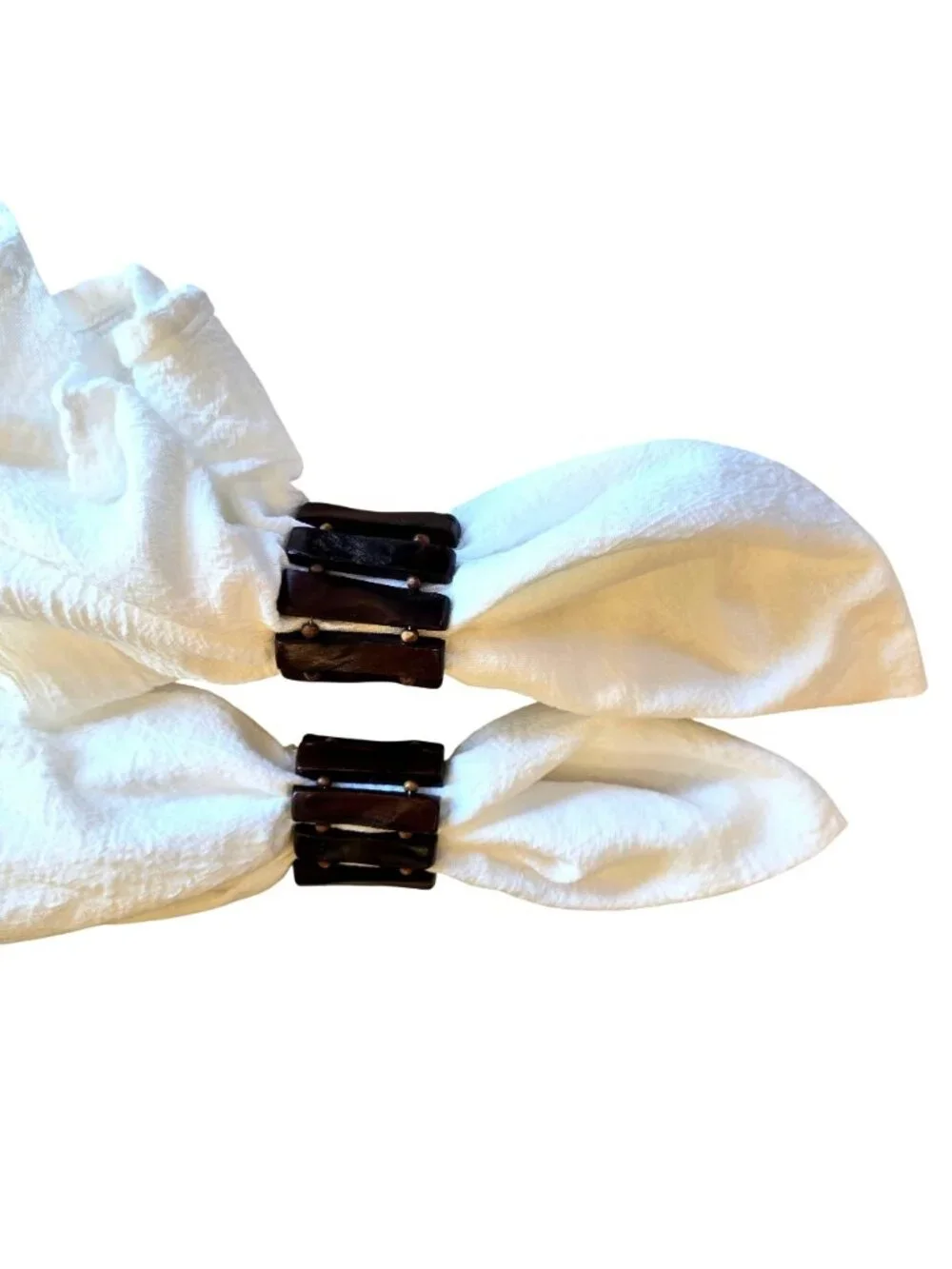 Faux Wood Napkin Rings Set Of 2 Rustic Dining Table Decor